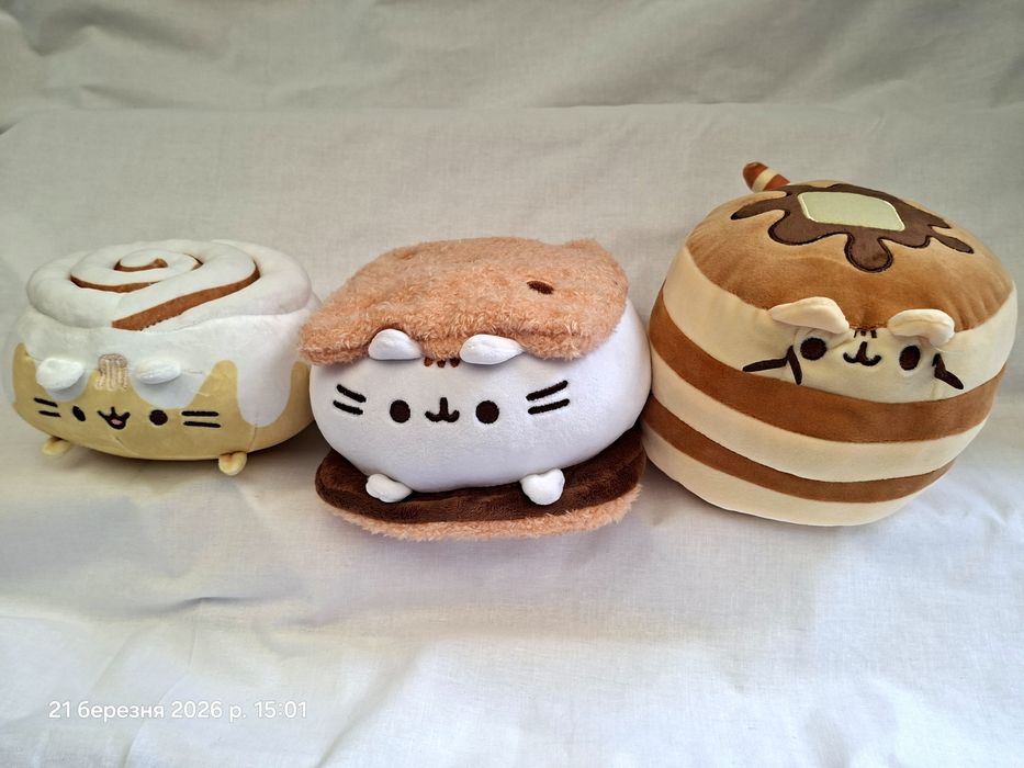 Пушин кет pusheen cat Пушин кіт з пончиком панкейк синабон молоко