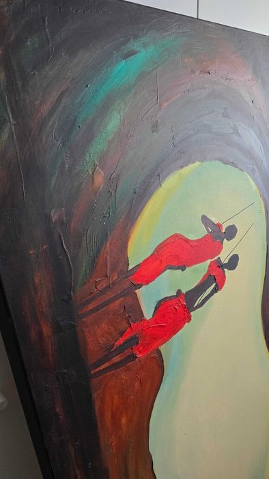 Quadro - Pintura à mão em acrílico sobre tela - Africano