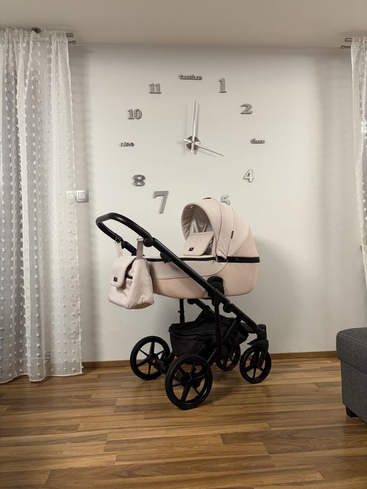 Wózek Adamex 3w1 Pudrowy róż+fotelik Avionaut