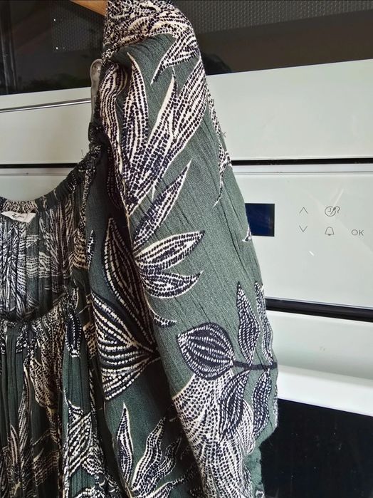 Kombinezon plussize r.50 wiskoza w palmy maxi khaki