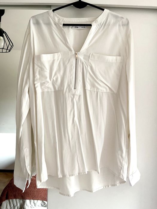 Bluzka koszula biała Sinsay XL dekolt v