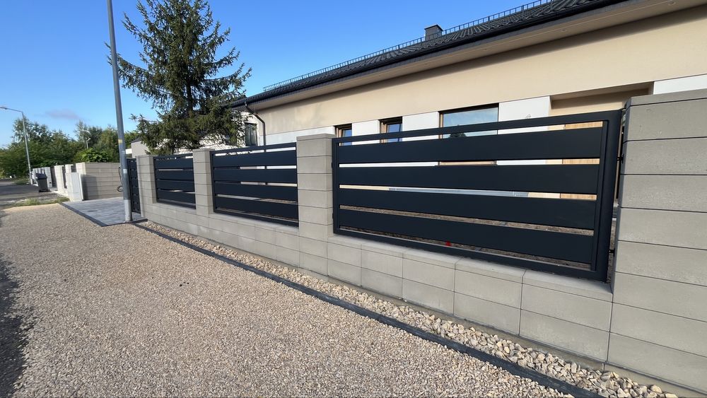 Montaż Ogrodzeń grzebienowe , poziome . Laserowe . Aluminium . Stal