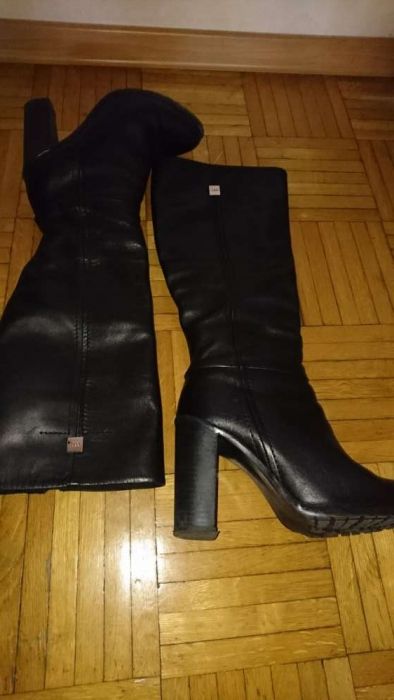 Zimowe ocieplane skorzane Kozaki Carinii 37