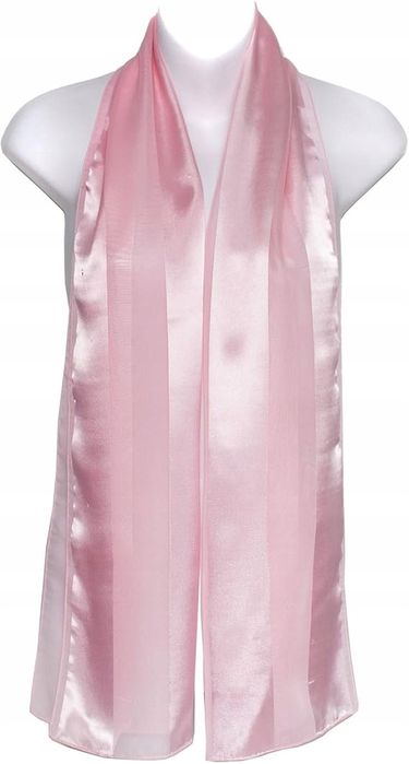 Klasyczna, Elegancka Apaszka Szyfonowa z Satynowym Wykończeniem