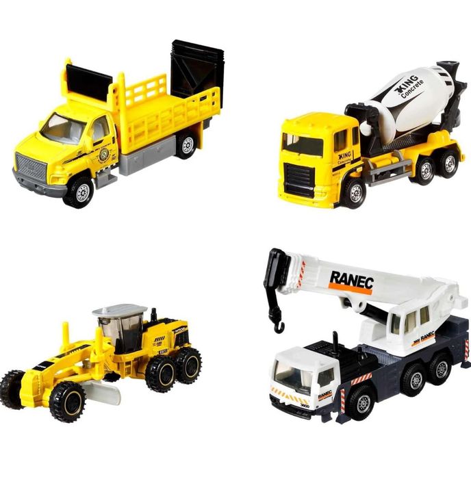 Matchbox Working Rigs 4-pak – Maszyny Budowlane GMC, Dźwig