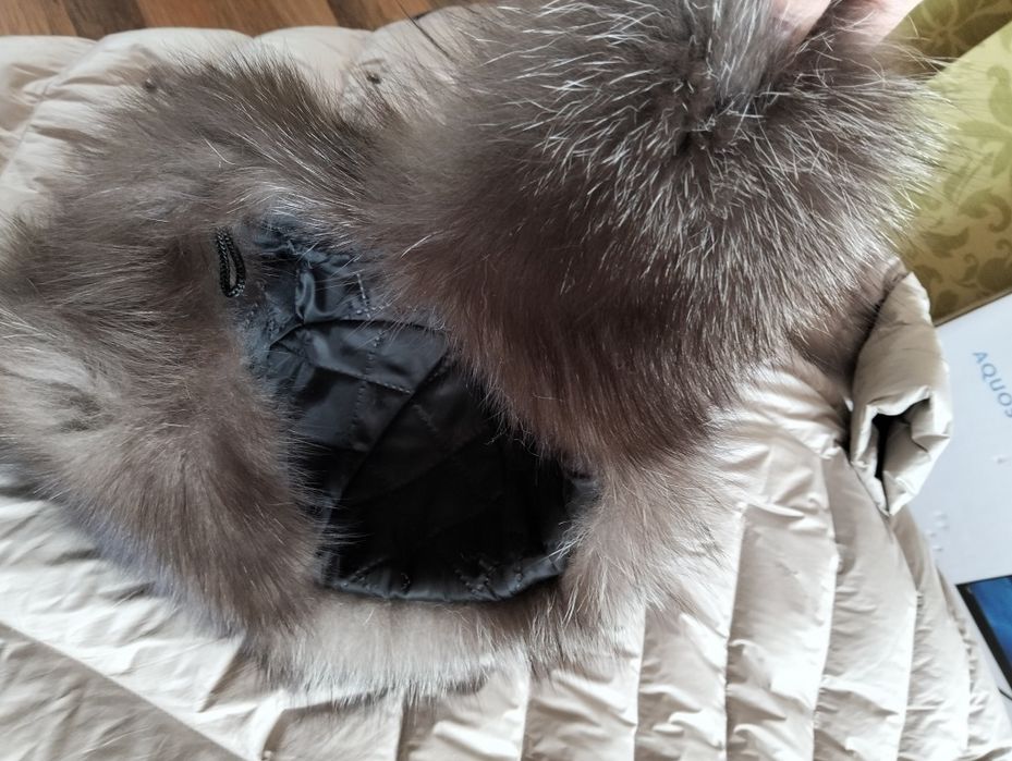 Шапка ушанка из чернобурки кожаная