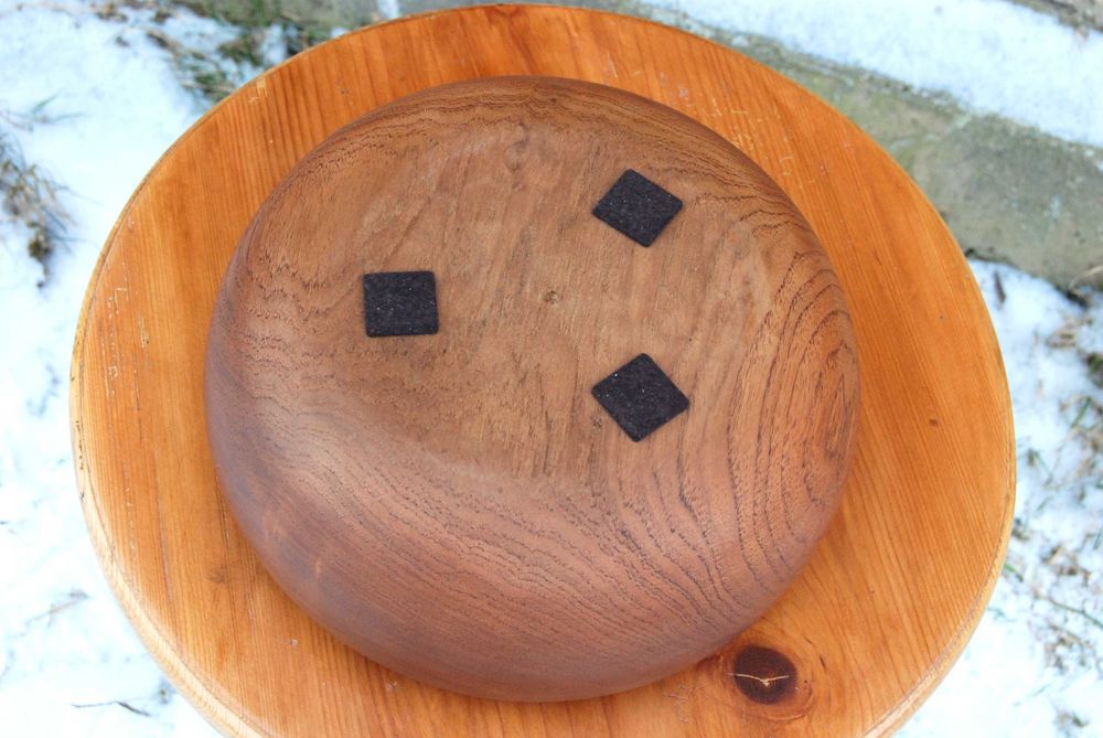 Duża misa drewniana tekowa skandynawska design teak