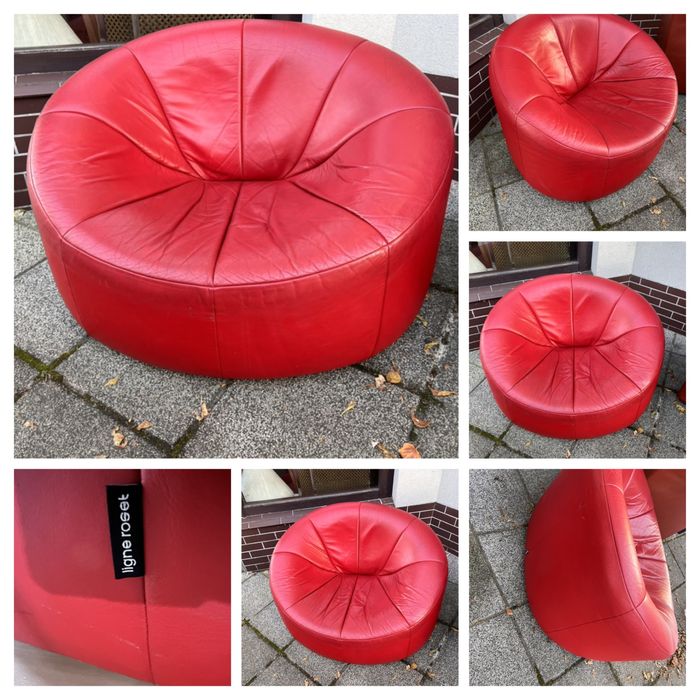 Ligne Roset fotel Pumpkin. Pierre Paulin. Skóra