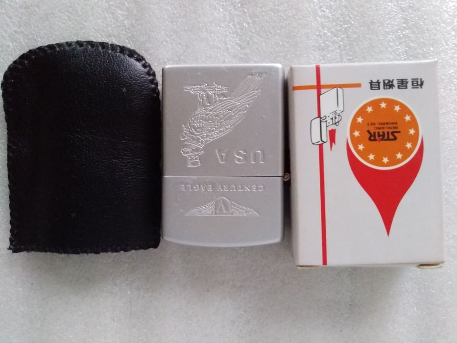 Зажигалка подарочная бензиновая Star (Zippo),кремневая,чехол,новая