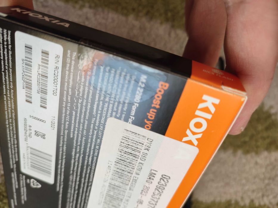 Dysk SSD 1TB Kioxia Exceria G2. NVMe PCIe. + smycz na klucze, itp