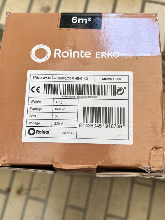 Piso Radiante Elétrico Rointe ERKO Foil 6 m² (840 W) – Novo