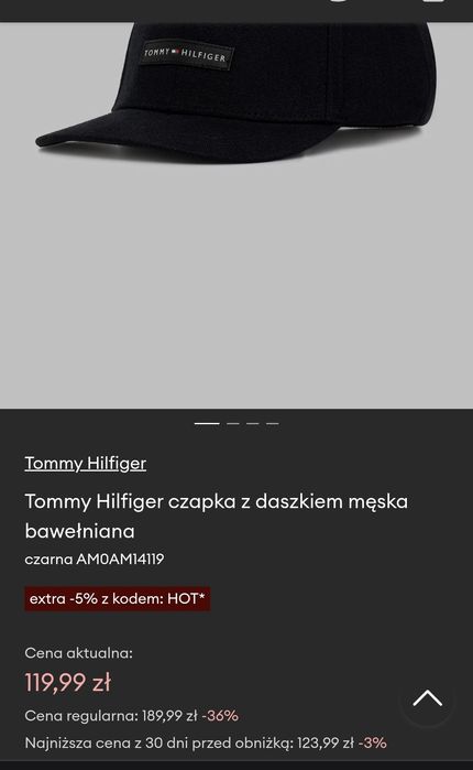 Czarna czapka Tommy Hilfiger nowa męska