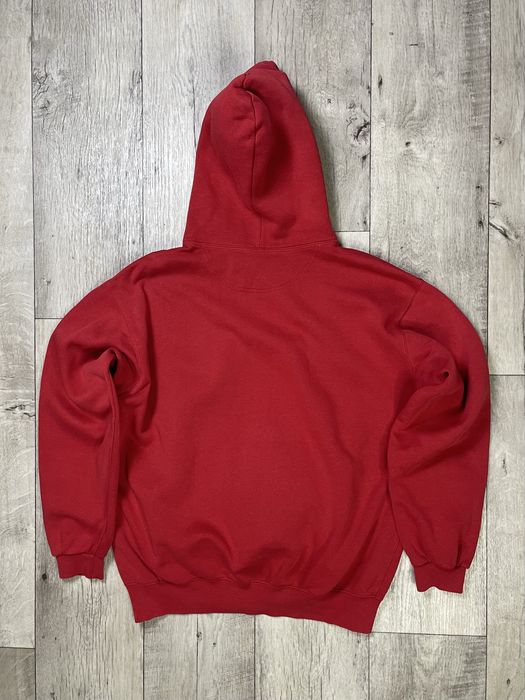 Champion кофта балахон M-L размер толстовка красная с принтом