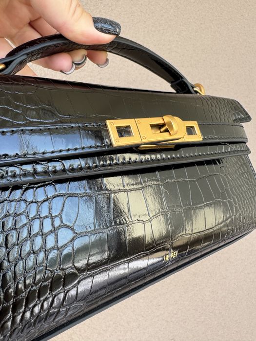 Жіноча сумочка Jw pei Noor brown canvas і Black croc