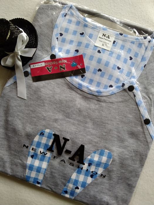 XL 42 Koszula poporodowa piżama do karmienia odpinana rozpinana boki