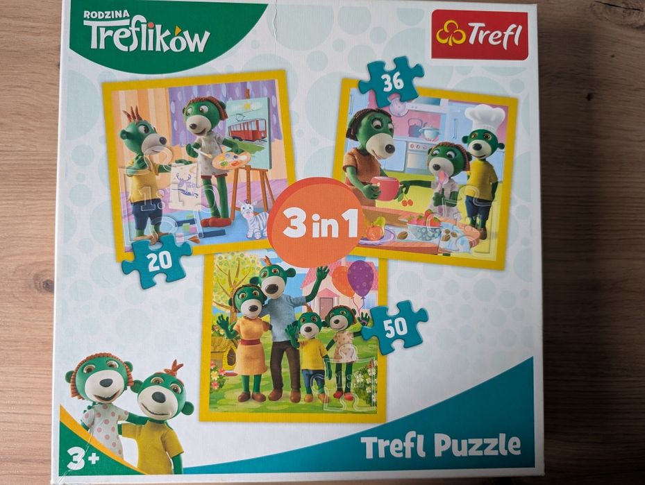 Puzzle Trefl 3 w 1 Rodzina Treflików!