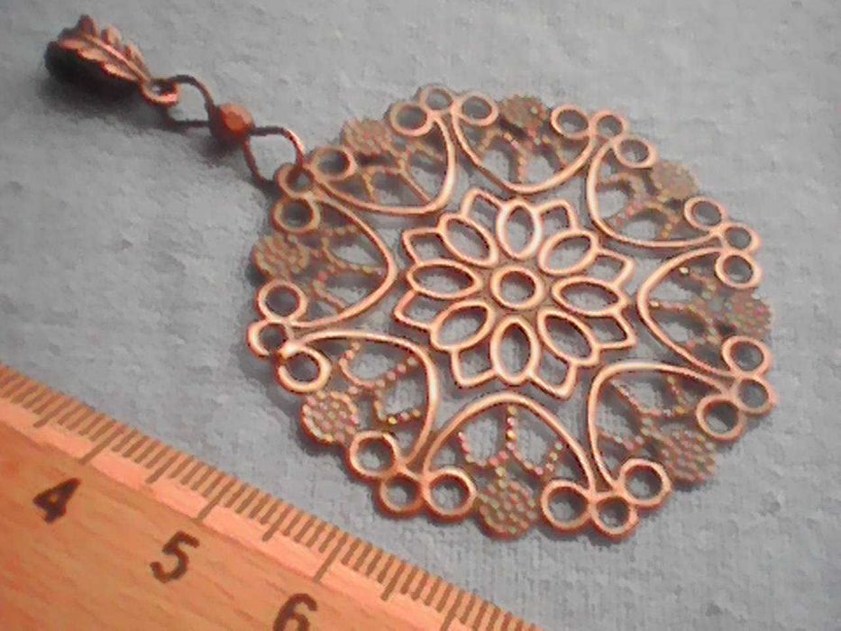 Wisiorek Azurowe Koło z Miedzi/7,5cm/