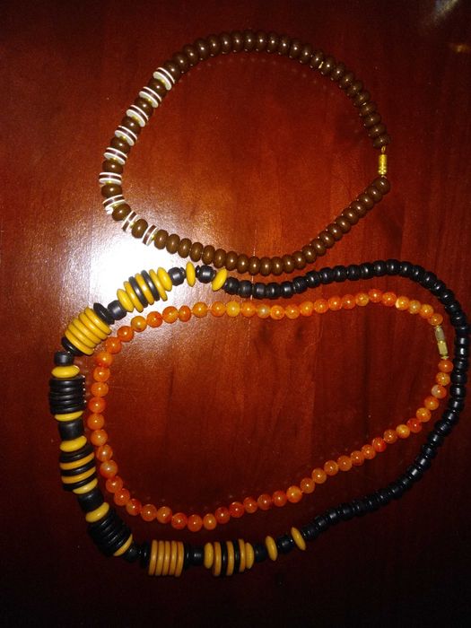 Бусы жемчуг, натуральный камень, янтарь