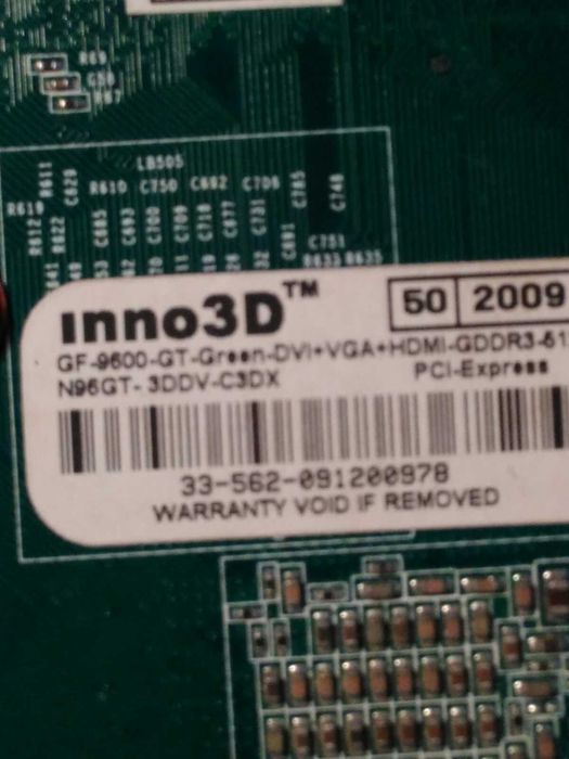 ВІДЕОКАРТА Pci-E GF 9600GT на 512 MB DDR3 с высокой БИТНОСТЬЮ Inno 3d