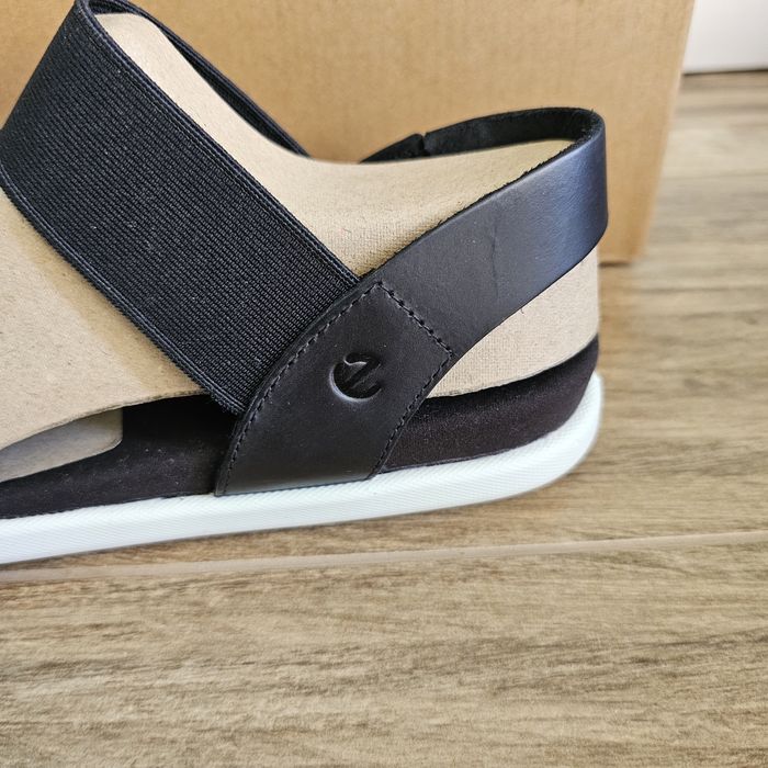 Ecco damara sandały skórzane czarne eleganckie  40 26cm