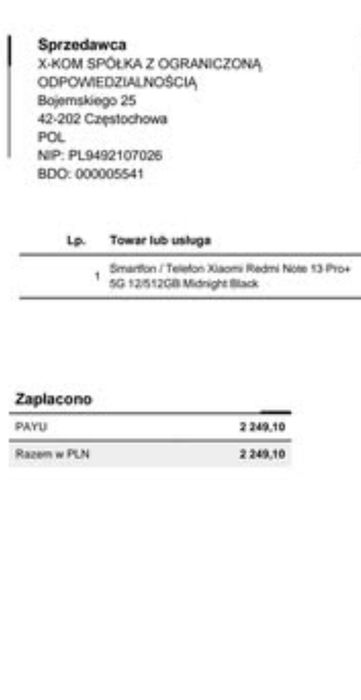 Xiaomi Redmi Note 13 PRO Plus 5G  12GB x 512GB  XKOM