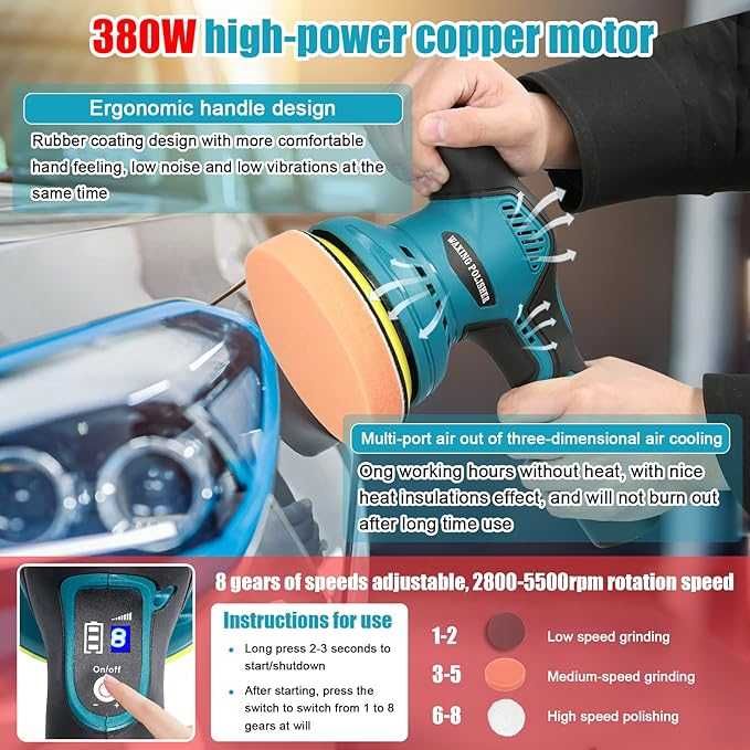 Polerka samochodowa akumulatorowa