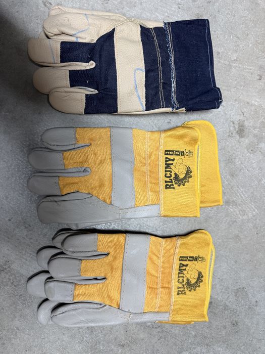 Rekawice robocze 3 szt. wzmacniane skórą roz 10