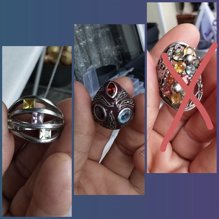 3 серебрянных кольца 925 пробы