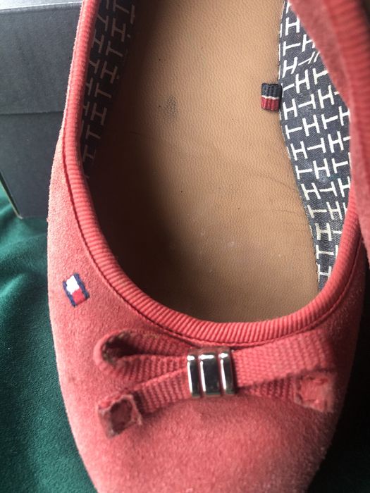 Tommy Hilfiger zamszowe brzoskwiniowe baleriny, rozmiar 38