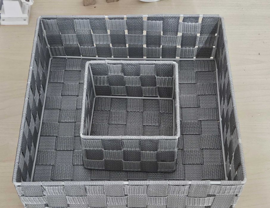 2 Caixas Organizadoras Cinza (grande e pequena)