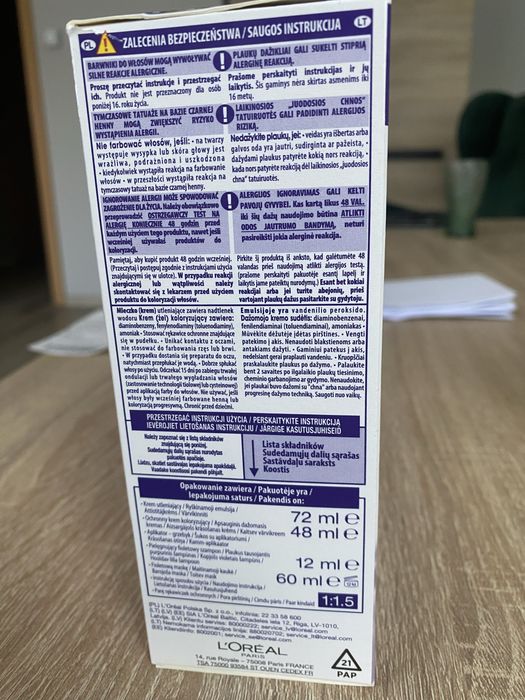 Farba włosów loreal 8.11 ultrapopielaty jasny blond