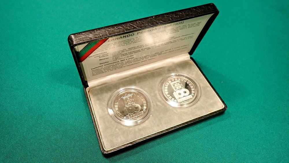 Moedas 100 escudos 1985 Fernando Pessoa imaculadas