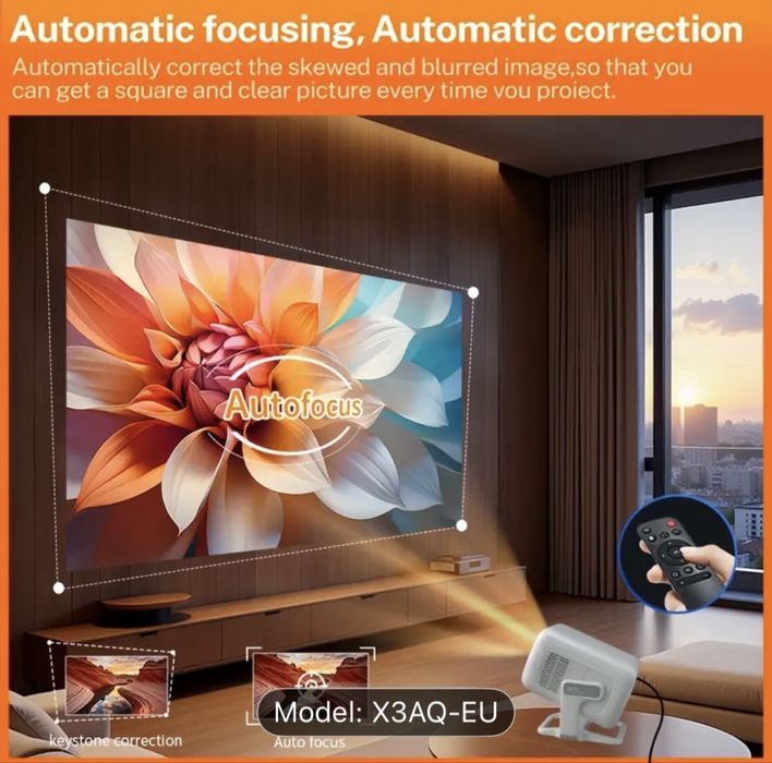 Проектор WEMI X3AQ-EU 4 k/1080 p,wifi нові заводські плівки і пломби