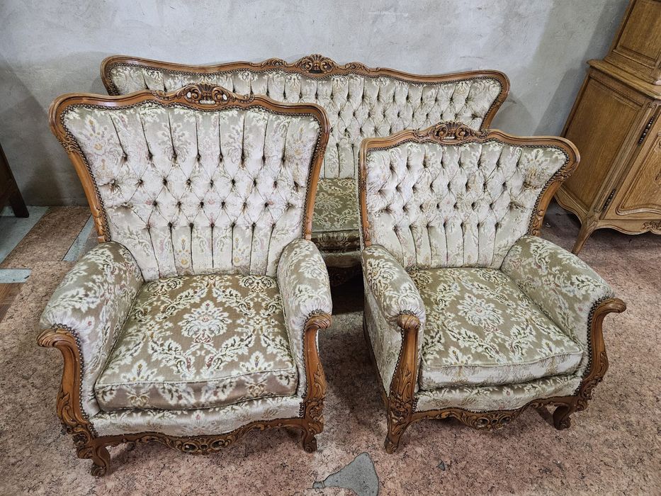 Ludwikowski komplet wypoczynkowy sofa oraz dwa fotele