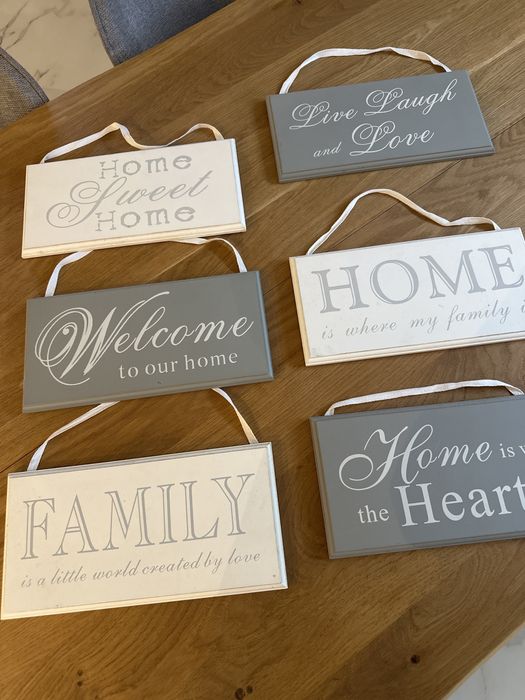 Placas decorativas com frases