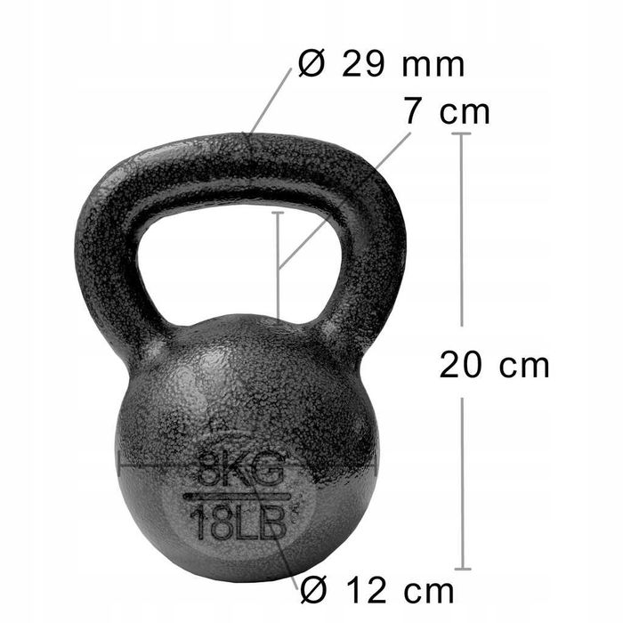 Kettel KETTLE ŻELIWNY 8kg ketla hantel odważnik hantla kula żeliwna