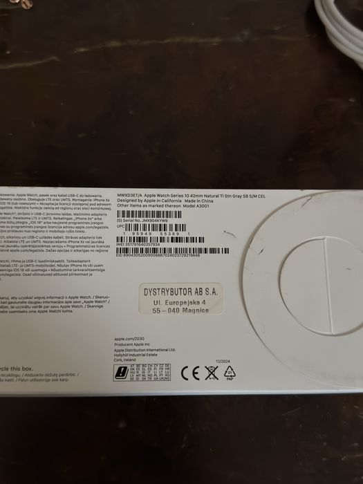 Apple Watch 10 Tytan natural 42mm gps+cellular