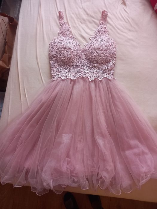 Sukienka pudrowy róż