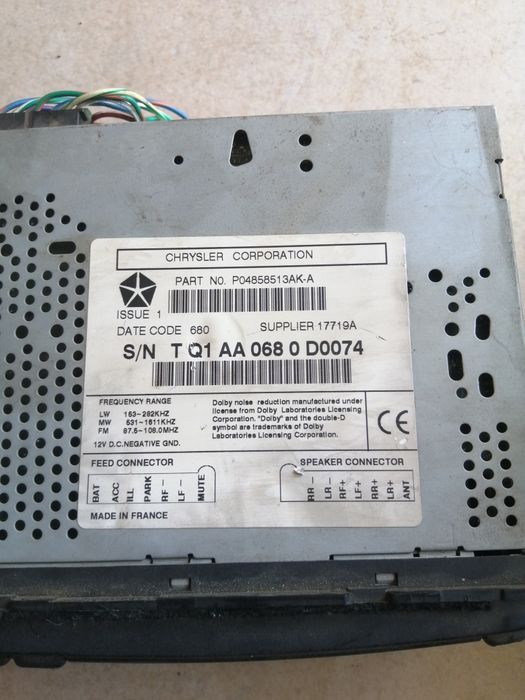 Rádio auto. Chrysler. Daewoo