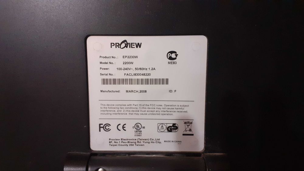 Монитор 22" Proview EP2230W DVI vga