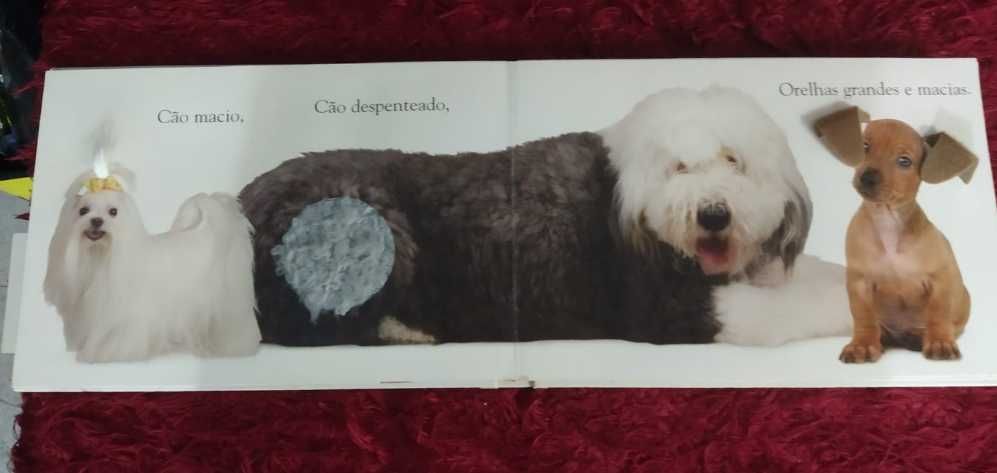 Livro Dogs sobre Raças de Cães com texturas / relevo