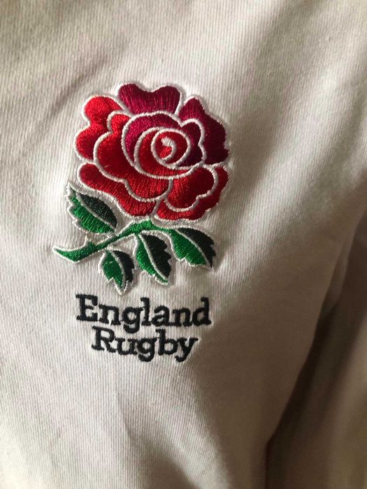 Лонгслів England Rugby — класична регбійка, біла