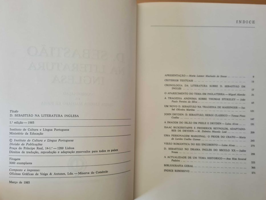 Livro "D. Sebastião na Literatura Inglesa"