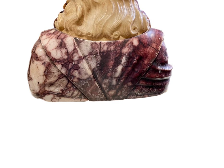 Fabuloso busto escultura ( Coração de jesus ) pedra, arte sacra