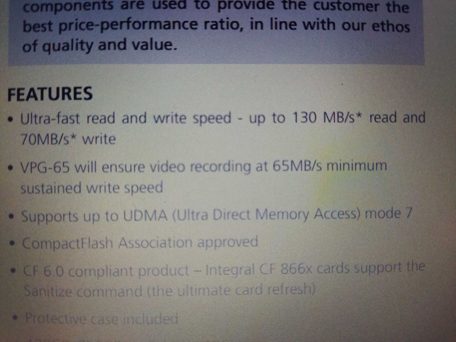 Desde 20 euros: Cartões memória CF (Compact flash) SanDisk e Integral