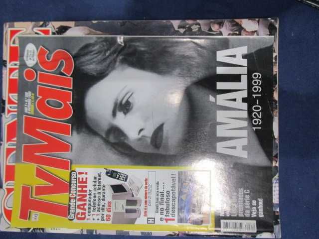 Revistas antigas e jornais  com Amália Rodrigues  funeral tv guia mais
