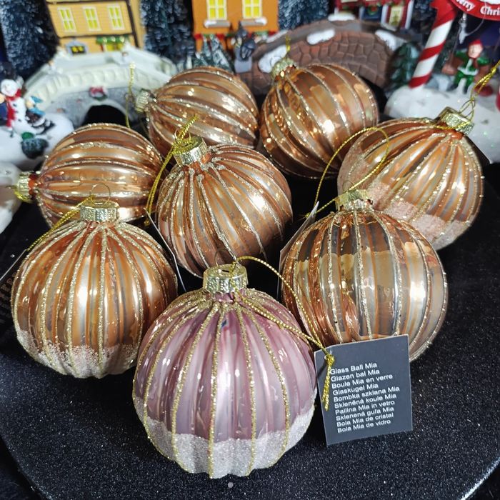 Новорічний декор прикраса шар скляний іграшка куля скло