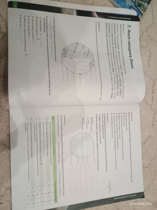 Karta pracy ucznia do geografii dla klasy pierwszej szkoły średniej
