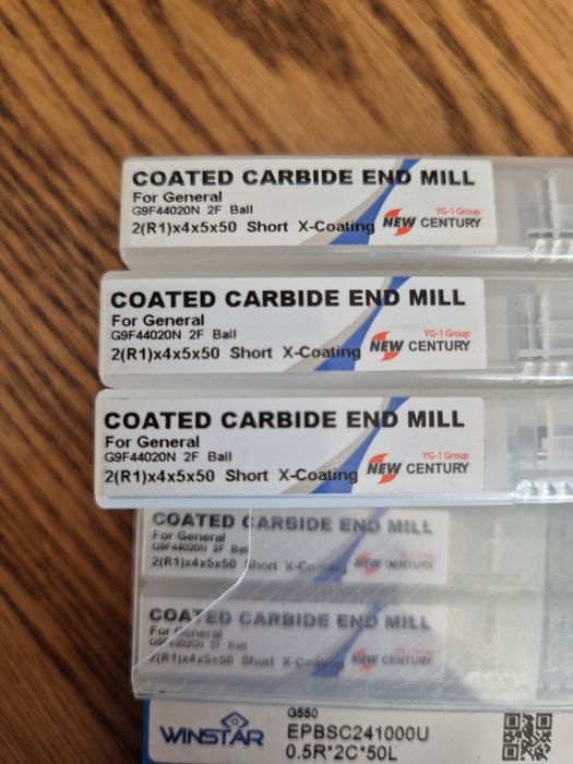 Frezy palcowe do cnc nowe