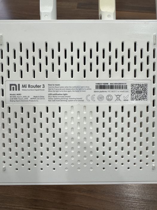 Роутер Xiaomi Mi Router 3 роутер сяоми ми3 Xiaomi repeater wi fi Pro